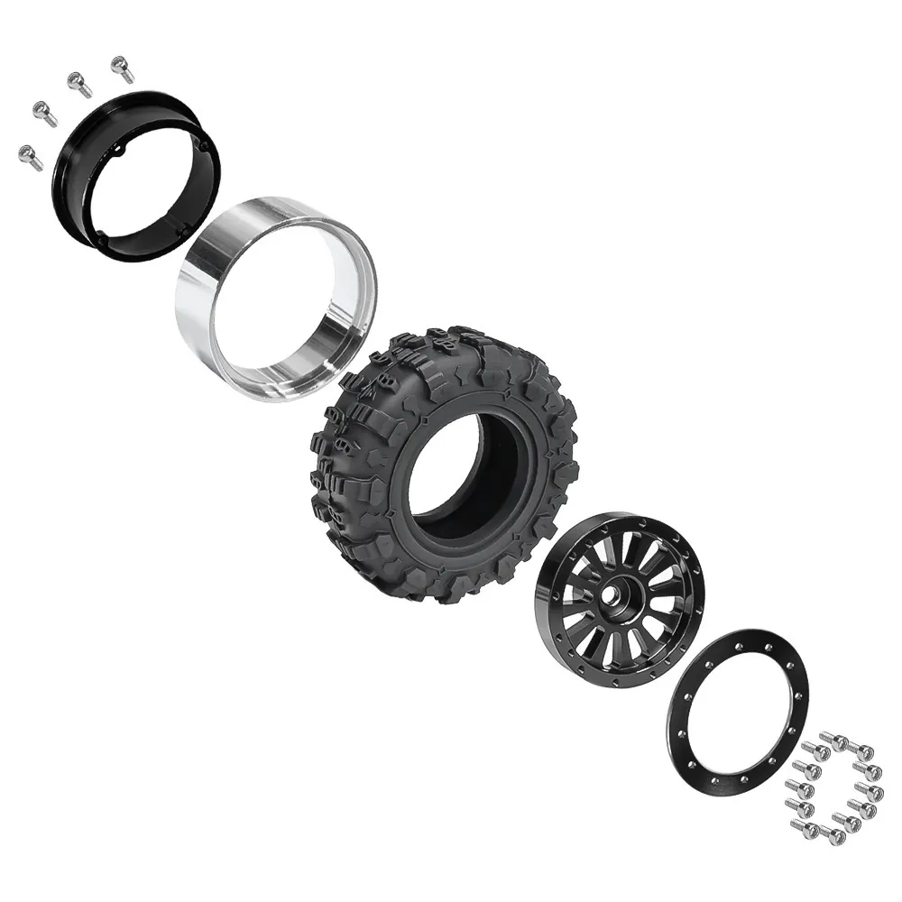 4PCS 1.3 Inches Tires Aluminum Alloy Wheel Rims Hubs for Land Rover TRX4M 1/18 Rock Crawler RC Cars Vehicles Models Spare Parts Accessories A Version 4PCS 1.3 Inches Tires Aluminum Alloy Wheel Rims Hubs for Land Rover TRX4M 1/18 Rock Crawler RC Cars Vehicles Models Spare Parts Accessories A Version