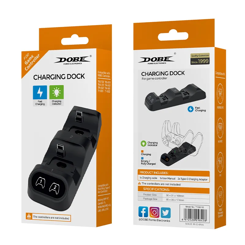 DOBE TY-0811S for PS5/SwitchPRO/Xbox SeriesS/X Dual Gamepad Charger Dock