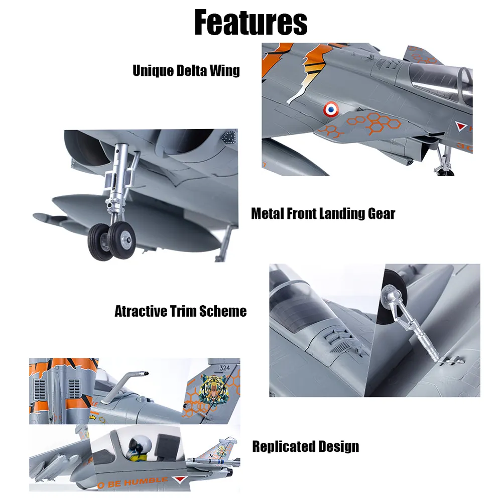 FMS EDF Jet 64mm Rafale V2 740mm Wingspan EPO RC Airplane Fixed Wing Fighter PNP With Reflex V2