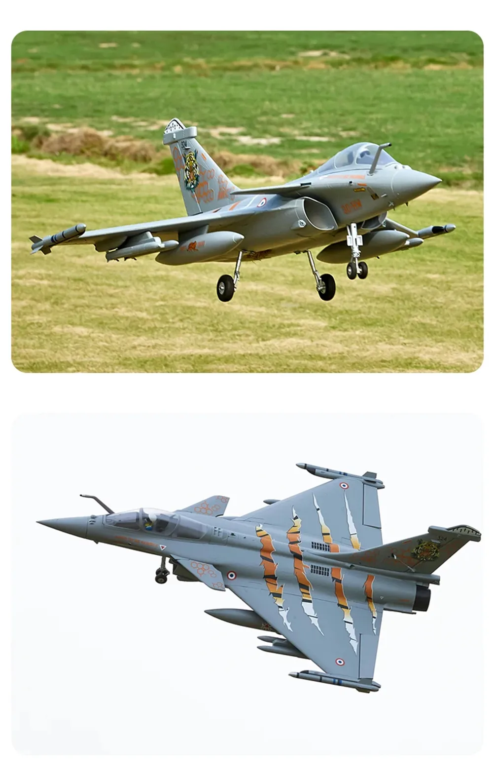 FMS EDF Jet 64mm Rafale V2 740mm Wingspan EPO RC Airplane Fixed Wing Fighter PNP With Reflex V2