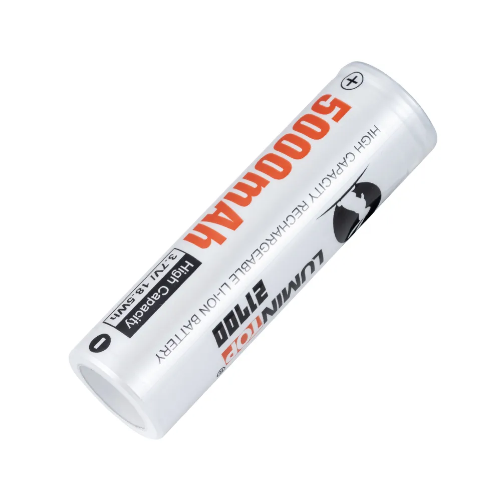 2個 Lumintop 21700 フラットトップバッテリー 5000mAh 大容量充電式リチウムイオンセル 3.7V/18.5Wh 懐中電灯 RC ホームツール おもちゃ バッテリー