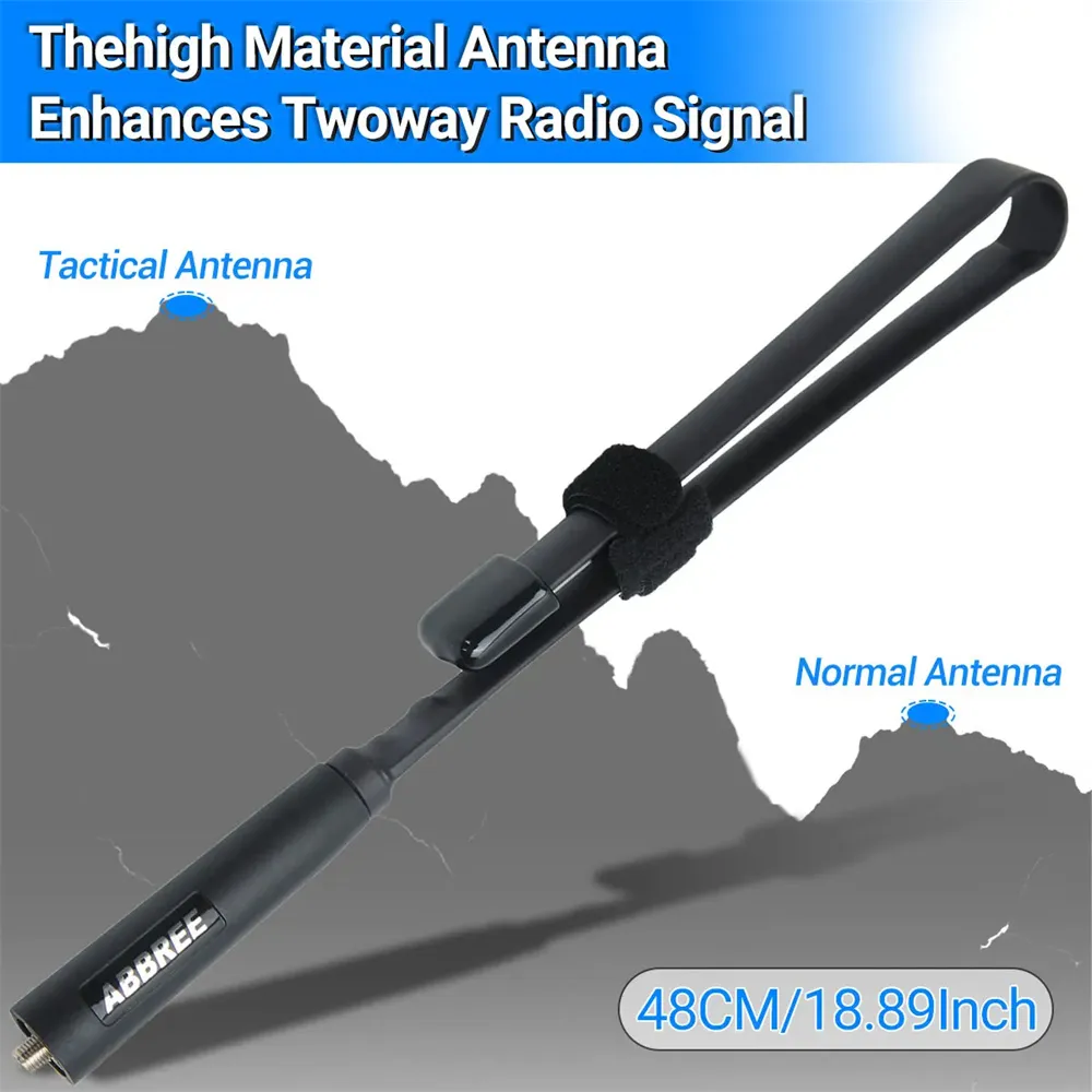 Abbree CS 戰術天線 SMA 母頭雙頻 144/430Mhz 可折疊對講機適用於寶峰 UV 5R 13 Pro 888S 泉盛 UV K5
