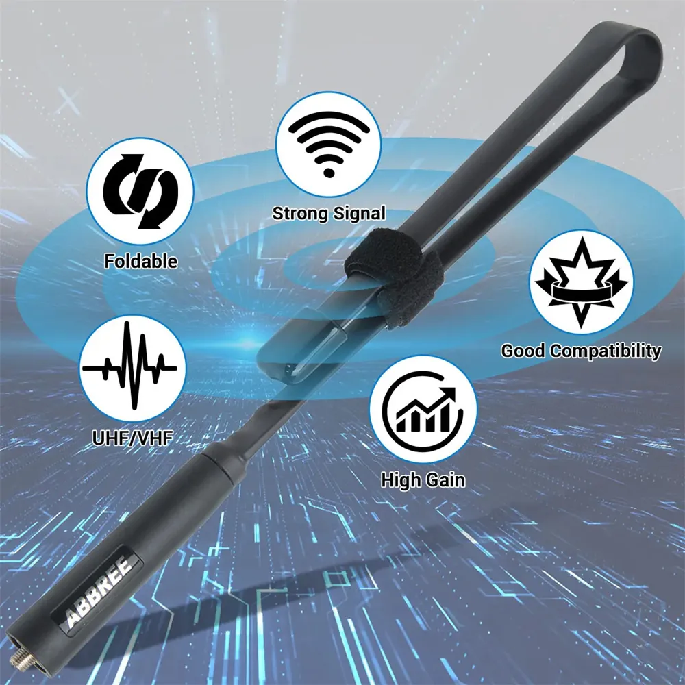 Abbree CS 戰術天線 SMA 母頭雙頻 144/430Mhz 可折疊對講機適用於寶峰 UV 5R 13 Pro 888S 泉盛 UV K5