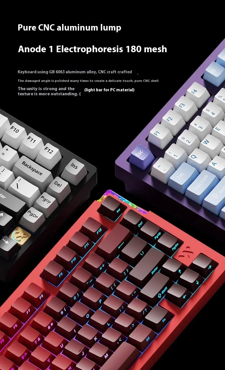 WEIKAV Stars-75 Mechanical Keyboard 3-mode Wireless Aluminum Alloy 75% Layout Gasket Structure Hot-swap RGB Customized Gaming Keybaord