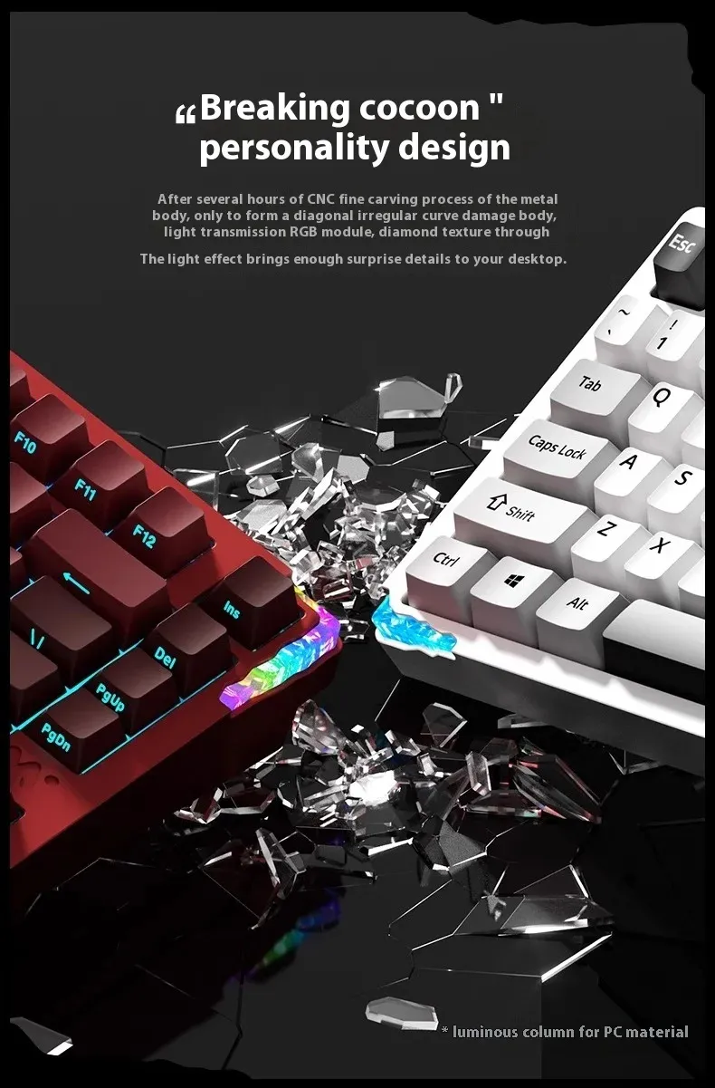 WEIKAV Stars-75 Mechanical Keyboard 3-mode Wireless Aluminum Alloy 75% Layout Gasket Structure Hot-swap RGB Customized Gaming Keybaord