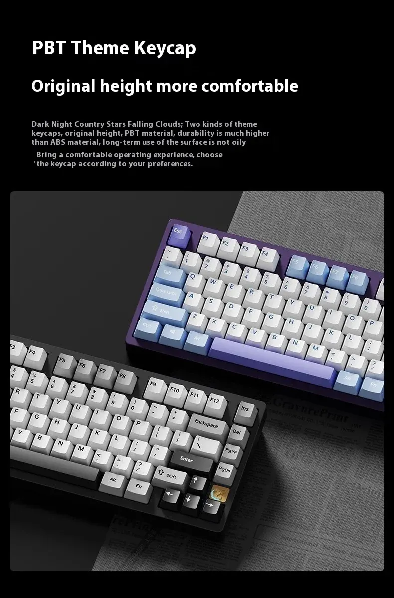 WEIKAV Stars-75 Mechanical Keyboard 3-mode Wireless Aluminum Alloy 75% Layout Gasket Structure Hot-swap RGB Customized Gaming Keybaord