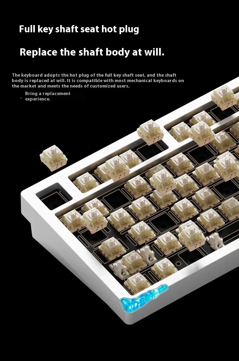 WEIKAV Stars-75 Mechanical Keyboard 3-mode Wireless Aluminum Alloy 75% Layout Gasket Structure Hot-swap RGB Customized Gaming Keybaord