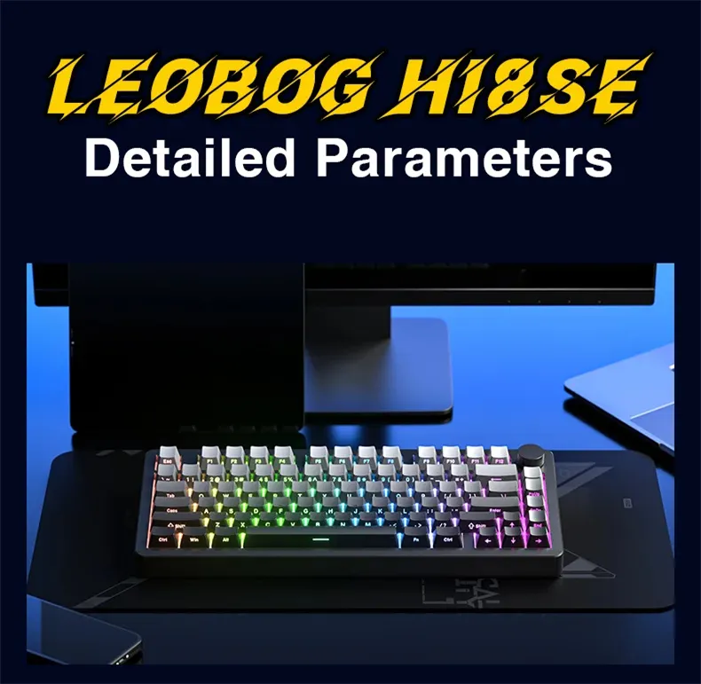 LEOBOG Hi8SE Aluminum Alloy Mechanical Keyboard with Knob Triple Mode 80 Keys RGB Gasket-Mount Hot-Swap Barbies Switch 8000mAh Rechargeable Gaming Keyboard LEOBOG Hi8SE Aluminum Alloy Mechanical Keyboard with Knob Triple Mode 80 Keys RGB Gasket-Mount Hot-Swap Barbies Switch 8000mAh Rechargeable Gaming Keyboard