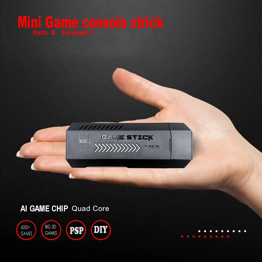 M10 256GB Game Stick HD 4K 3D Console Dual Wireless Controller 58000+ Games TV Game Console Support HD Output
