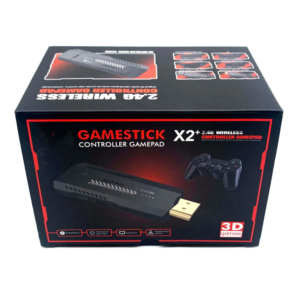 M10 256GB Game Stick HD 4K 3D Console Dual Wireless Controller 58000+ Games TV Game Console Support HD Output