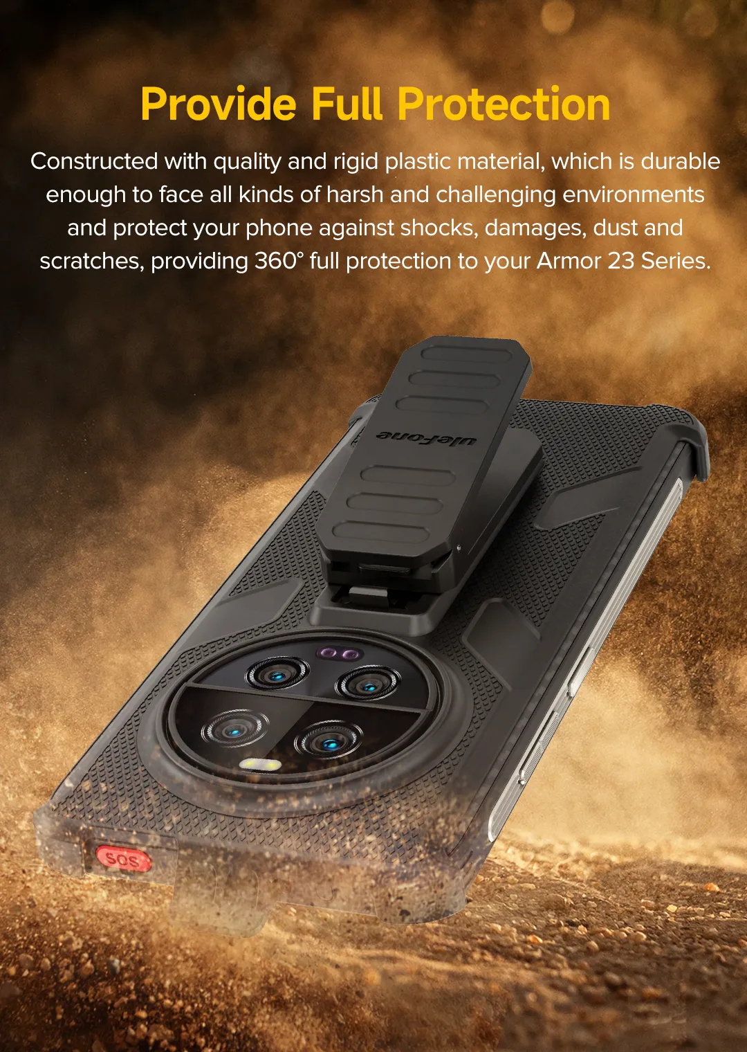 Оригинальный многофункциональный защитный кожаный чехол Ulefone с задней клипсой и карабином для серии Ulefone Armor 23