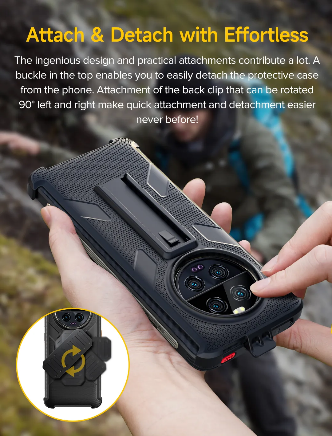 Оригинальный многофункциональный защитный кожаный чехол Ulefone с задней клипсой и карабином для серии Ulefone Armor 23