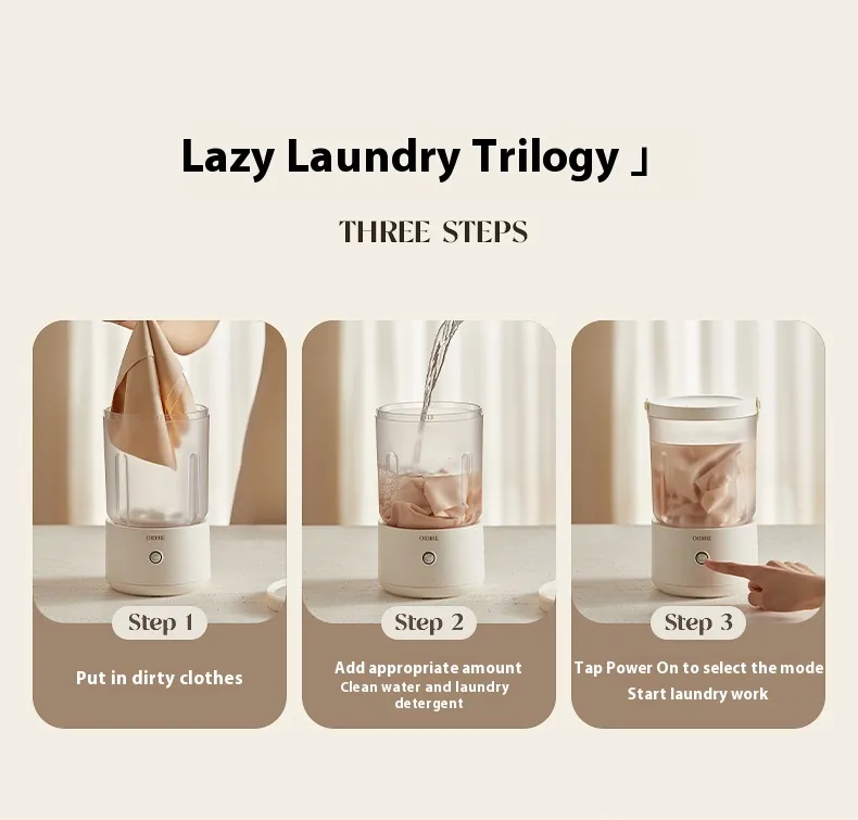 OIDIRE Mini Split Laundry Cup Underwear Washing Machine Wireless Portable Underwear Socks Washing Machine