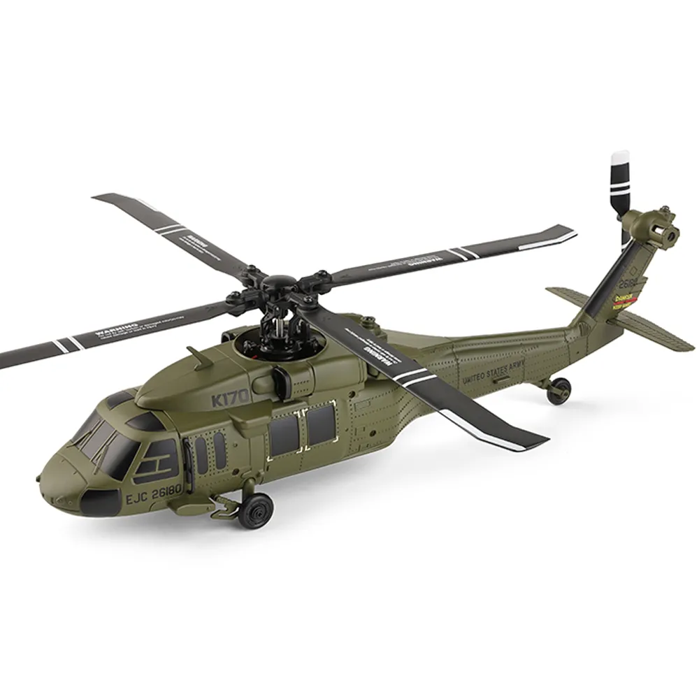 XK K170 UH-60L 2.4G 4CH 6-Axis Gyro Brushless Motor Military Green RC Helicopter RTF XK K170 UH-60L 2.4G 4CH 6-Axis Gyro Brushless Motor Military Green RC Helicopter RTF