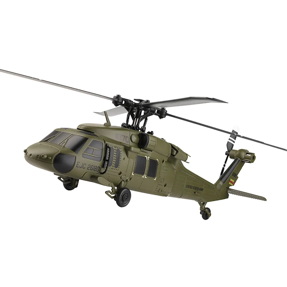 XK K170 UH-60L 2.4G 4CH 6-Axis Gyro Brushless Motor Military Green RC Helicopter RTF XK K170 UH-60L 2.4G 4CH 6-Axis Gyro Brushless Motor Military Green RC Helicopter RTF