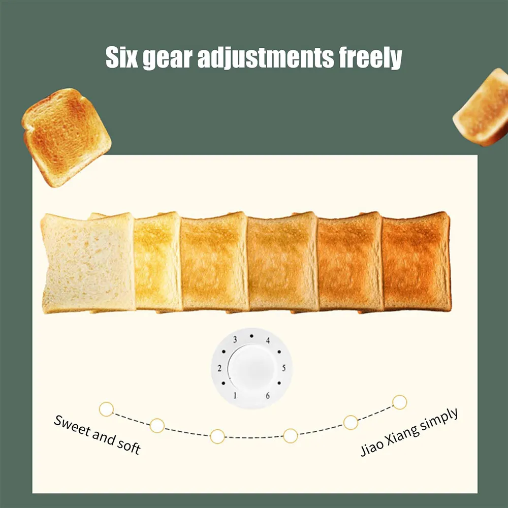 2-Slice Bread Toaster Stainless Steel Toaster Removable Smart Kitchen Toaster 2 Slice Wide Slot Vintage Toaster Removable Crumb Tray