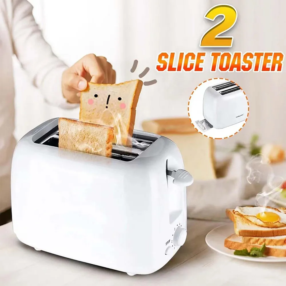 2-Slice Bread Toaster Stainless Steel Toaster Removable Smart Kitchen Toaster 2 Slice Wide Slot Vintage Toaster Removable Crumb Tray
