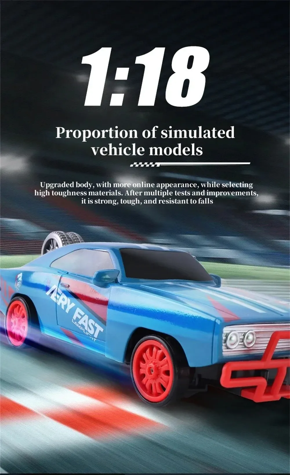1/18 Drift RC Car 2.4G 4WD High Speed Racing Car Boy DIY Toy Speed Vehicle Model Toy