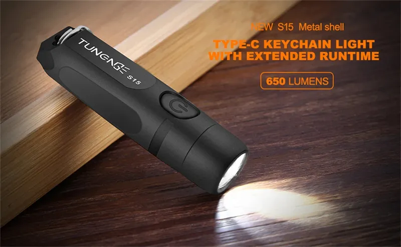 TUNENGE S15 650LM Mini Porable LED Keychain Flashlight USB Rechargeable Pocket Light Waterproof Emergency Outdoor Camping Fishing Lighting TUNENGE S15 650LM Mini Porable LED Keychain Flashlight USB Rechargeable Pocket Light Waterproof Emergency Outdoor Camping Fishing Lighting
