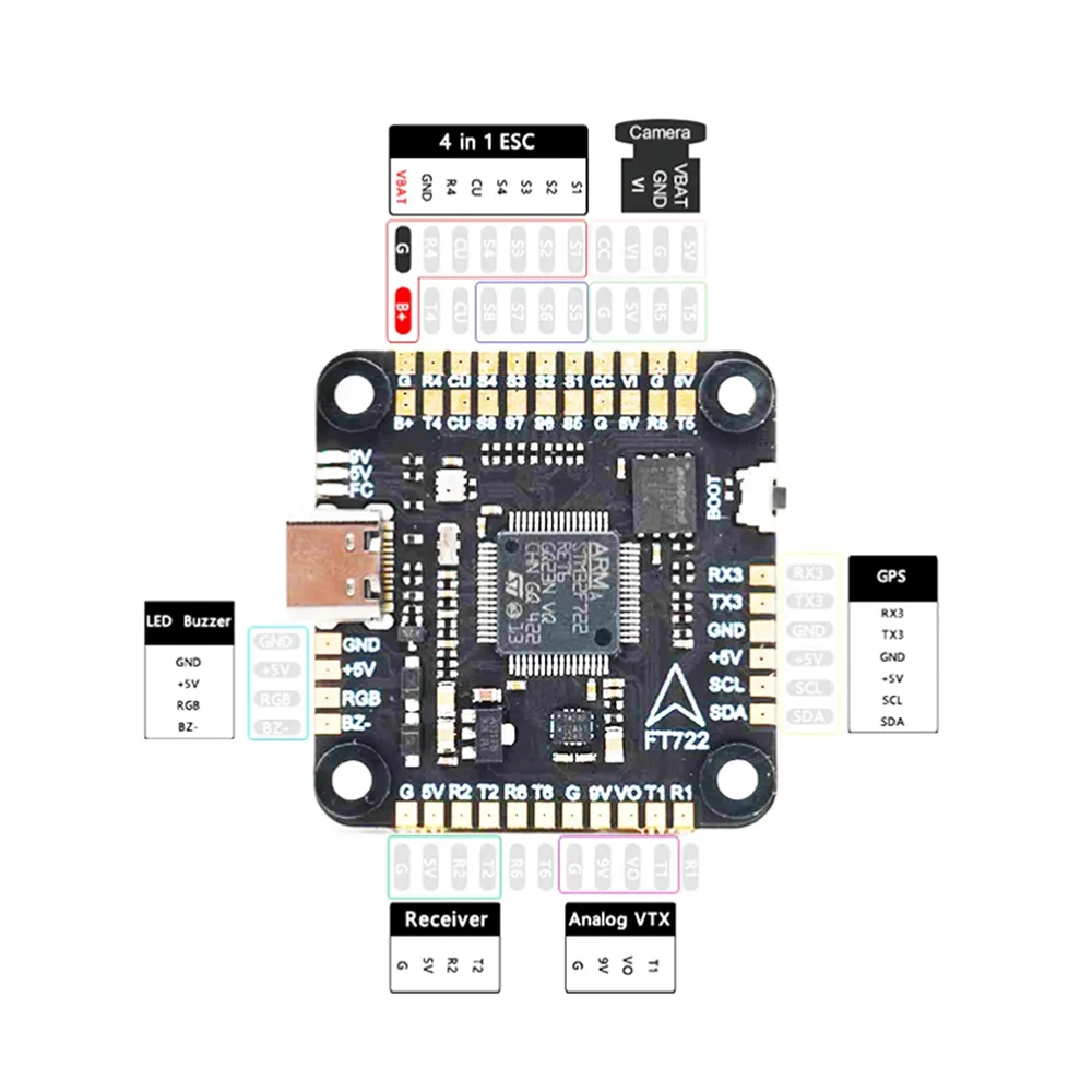 30.5mm*30.5mm TEARCKEP F722 X8 Flight Controller 5V 10V BEC Output with 100A 3-8S 4in1 BLheli_S ESC Stack Support 13 Inch 15 Inch RC FPV Freestyle Racing Drone 30.5mm*30.5mm TEARCKEP F722 X8 Flight Controller 5V 10V BEC Output with 100A 3-8S 4in1 BLheli_S ESC Stack Support 13 Inch 15 Inch RC FPV Freestyle Racing Drone