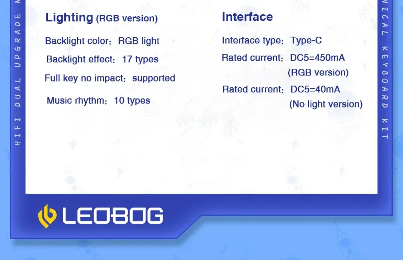 LEOBOG Hi75 Wired Aluminum DIY Kit Mechanical Keyboard Hot-Swap RGB Kit Gasket Custom Aluminum Alloy Body Keyboard Pc Gamer