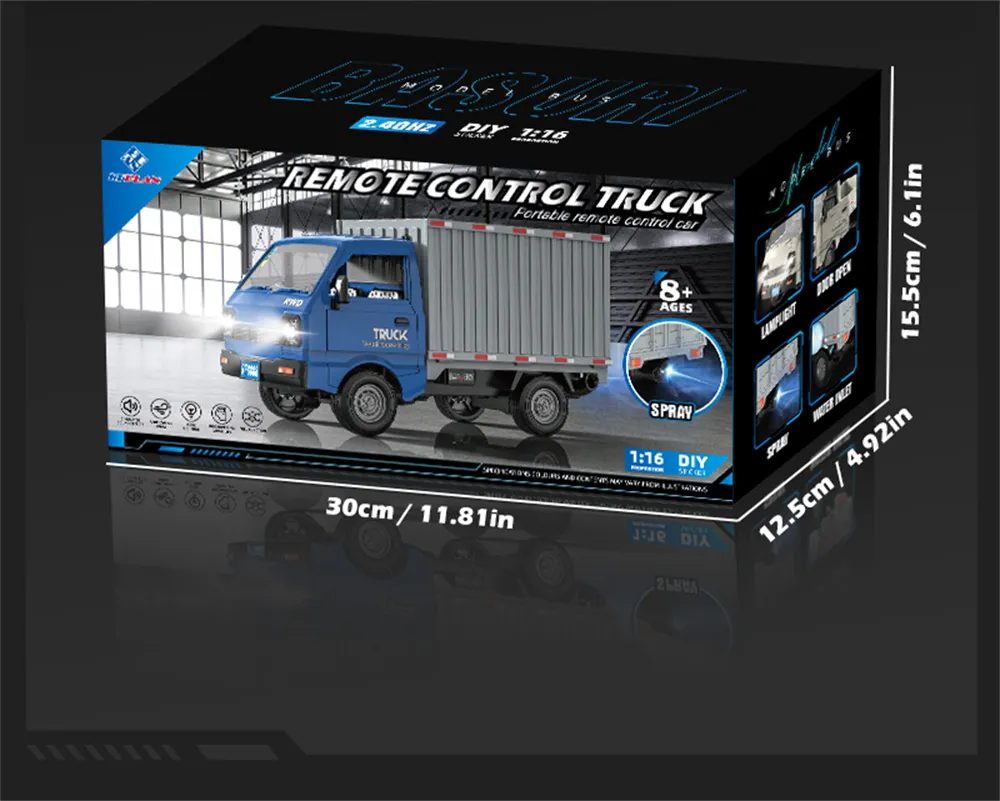 KFPLAN KF21-A/B 1/16 2.4G 2WD Van RC Car RTR for Children Toys With Spray LED Light Vehicle Model Truck KFPLAN KF21-A/B 1/16 2.4G 2WD Van RC Car RTR for Children Toys With Spray LED Light Vehicle Model Truck