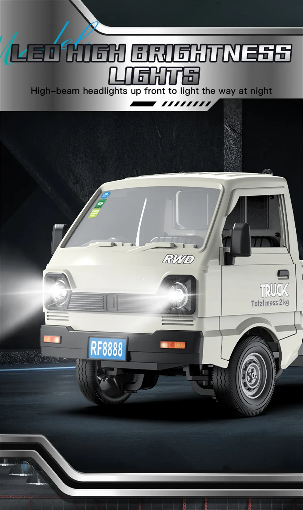 KFPLAN KF21-A/B 1/16 2.4G 2WD Van RC Car RTR for Children Toys With Spray LED Light Vehicle Model Truck KFPLAN KF21-A/B 1/16 2.4G 2WD Van RC Car RTR for Children Toys With Spray LED Light Vehicle Model Truck