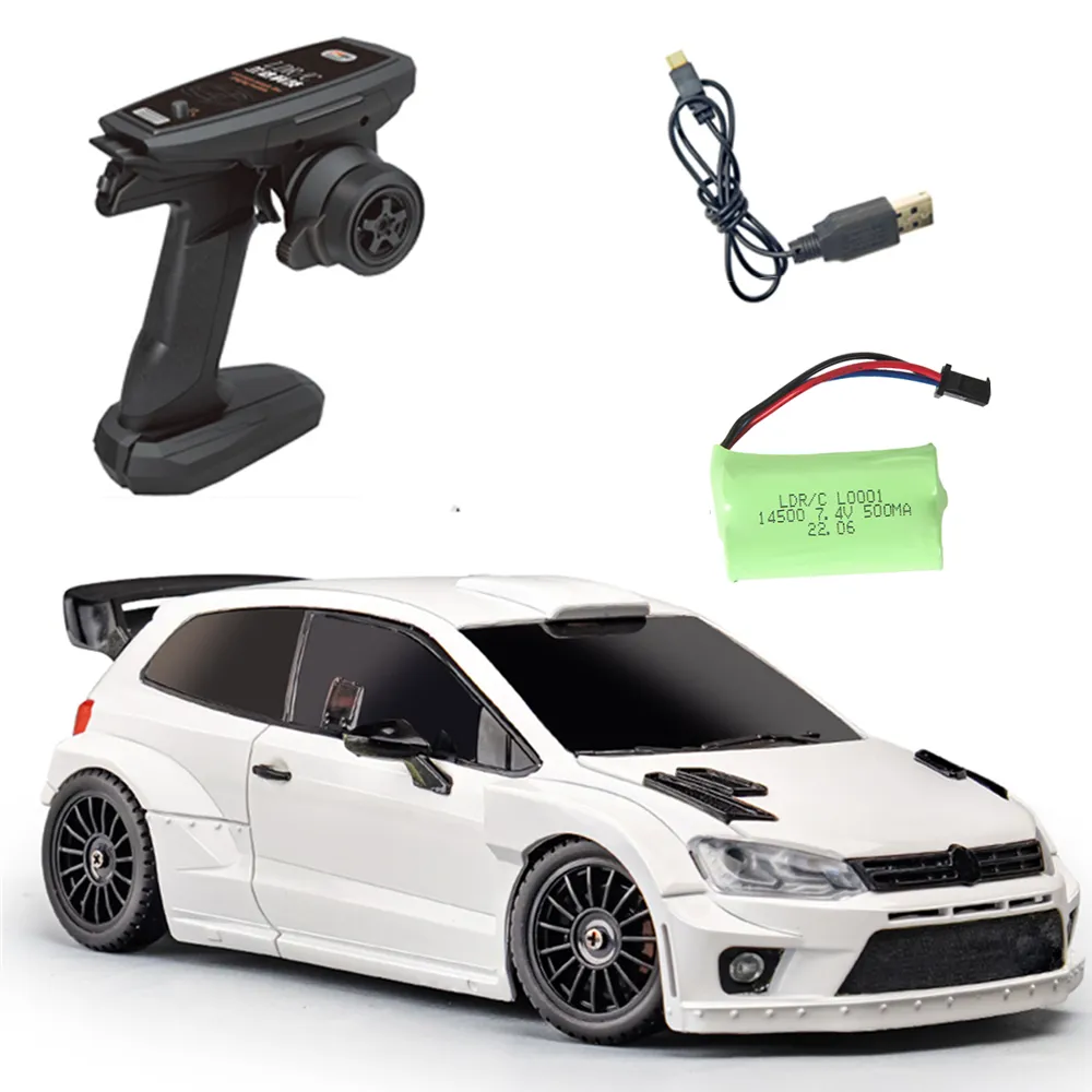 LDRC 2801 7.4V 2s Battery RTR 1/28 2.4G 4WD RC Car Drift 7.4V High-Speed for POLO R LED Light On-Road Full Proportional Racing Vehicles Models Toys