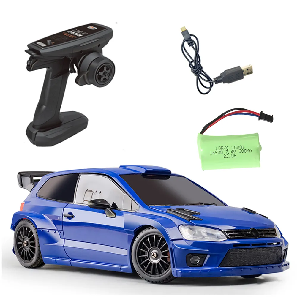 LDRC 2801 7.4V 2s Battery RTR 1/28 2.4G 4WD RC Car Drift 7.4V High-Speed for POLO R LED Light On-Road Full Proportional Racing Vehicles Models Toys