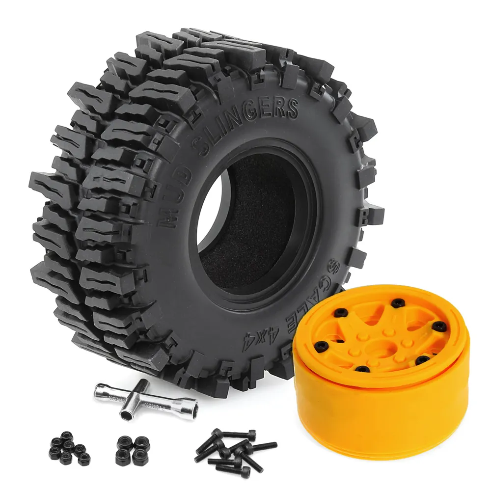 4PCS Climbing Rock Crawler Tires Wheels Rims for 1/8 Off-Road Truck Crossrc Yikong MST MJX H8H RC Cars Vehicles Models Spare Parts R215