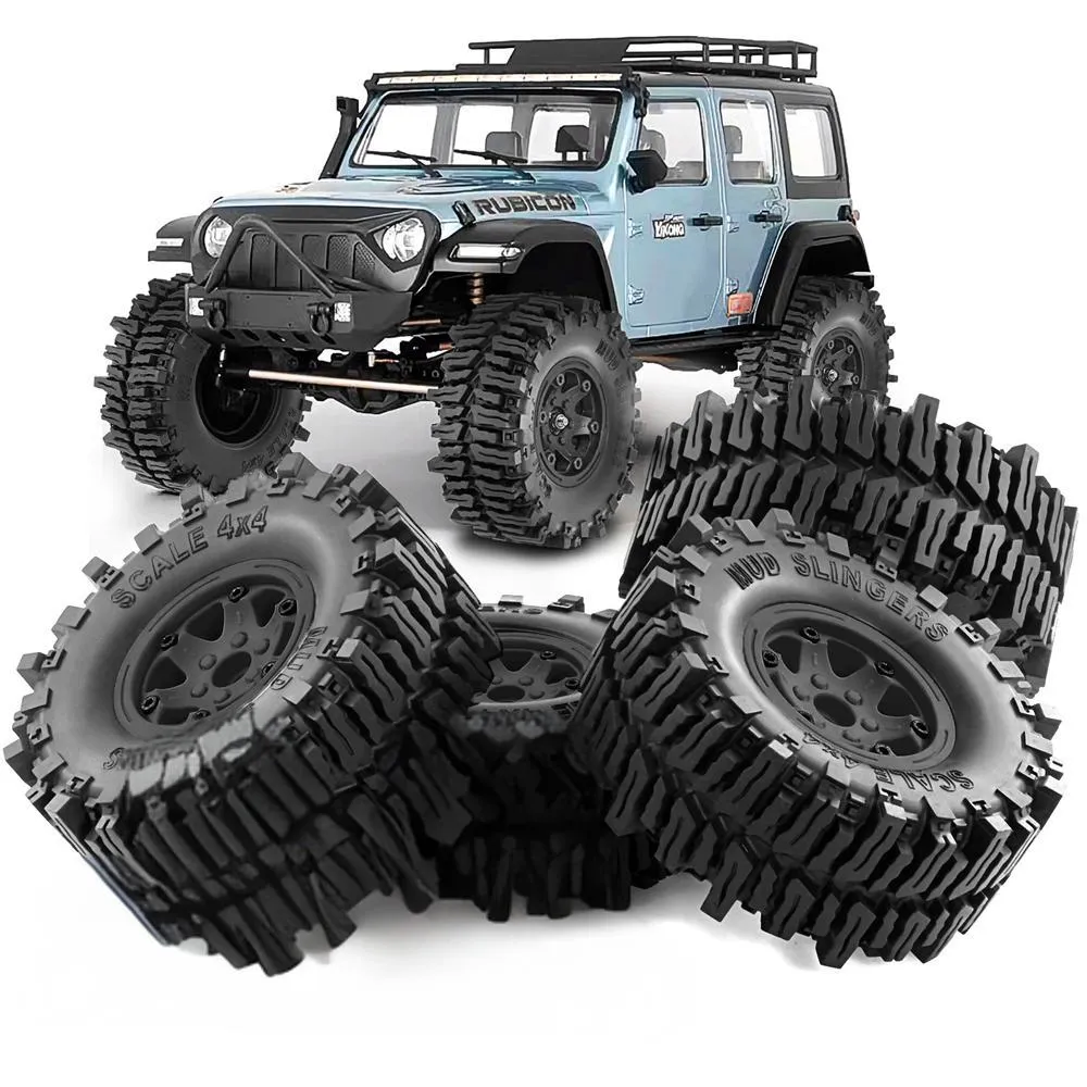 4PCS Climbing Rock Crawler Tires Wheels Rims for 1/8 Off-Road Truck Crossrc Yikong MST MJX H8H RC Cars Vehicles Models Spare Parts R215