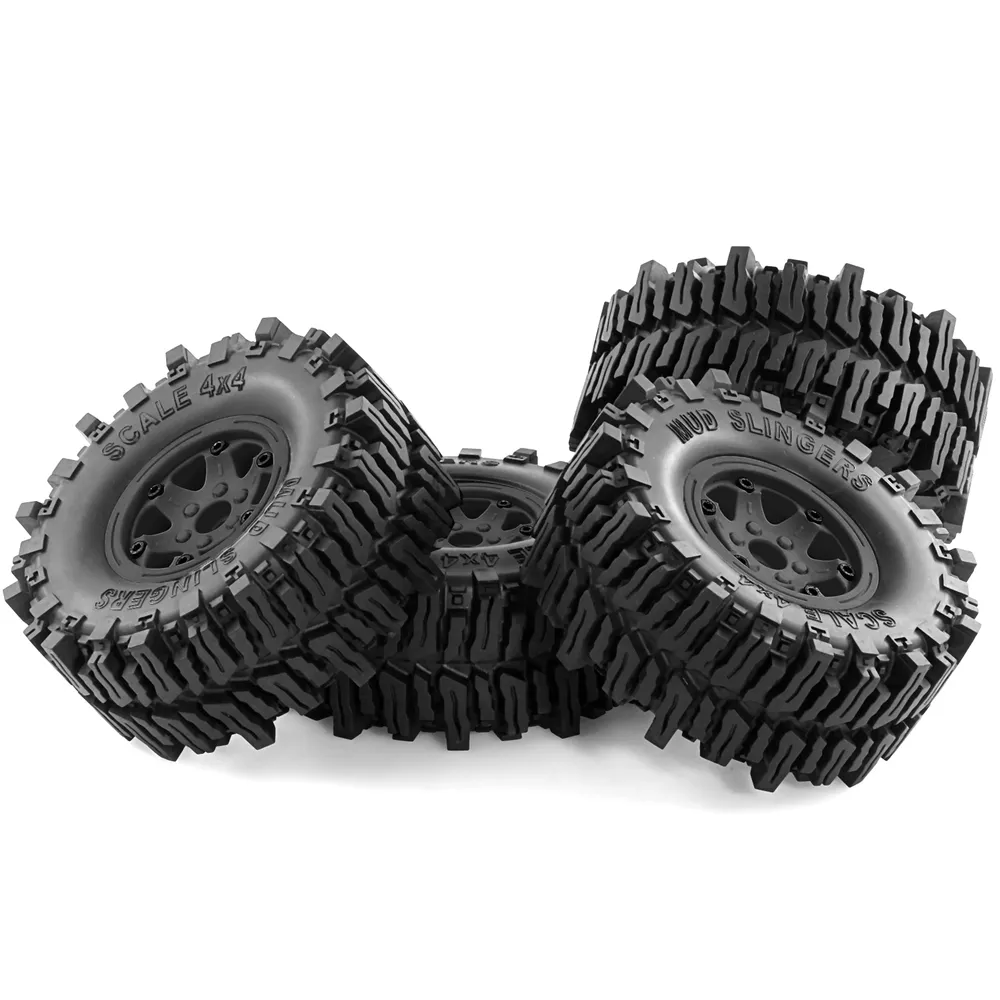 4PCS Climbing Rock Crawler Tires Wheels Rims for 1/8 Off-Road Truck Crossrc Yikong MST MJX H8H RC Cars Vehicles Models Spare Parts R215