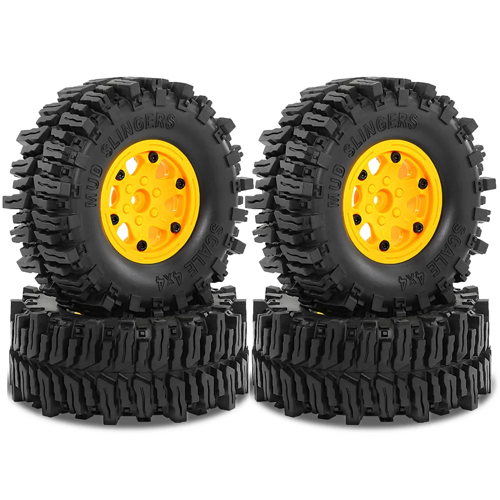 4PCS Climbing Rock Crawler Tires Wheels Rims for 1/8 Off-Road Truck Crossrc Yikong MST MJX H8H RC Cars Vehicles Models Spare Parts R215
