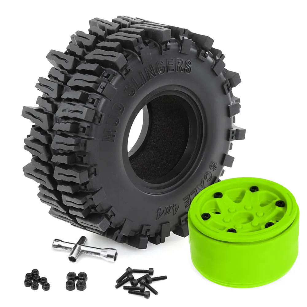 4PCS Climbing Rock Crawler Tires Wheels Rims for 1/8 Off-Road Truck Crossrc Yikong MST MJX H8H RC Cars Vehicles Models Spare Parts R215
