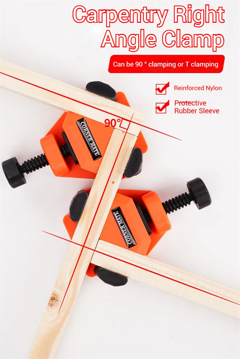 Woodworking Corner Clamp 90 Degree Right Angle Clamp Adjustable Spring Loaded Woodworking Clamp Frame Cabinet Woodworking Tools