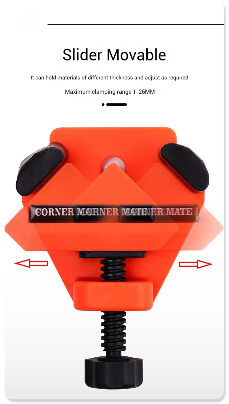 Woodworking Corner Clamp 90 Degree Right Angle Clamp Adjustable Spring Loaded Woodworking Clamp Frame Cabinet Woodworking Tools