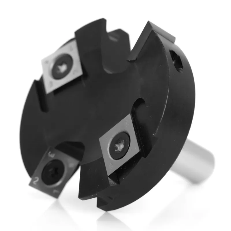 12mm 1/2 Inch Shank 4 Flutes Carbide Insert Spoilboard Surfacing Router Bit Slab Flattening Router Bit 2-1/2 63.5mm Cutting Diameter for Woodworking Planing
