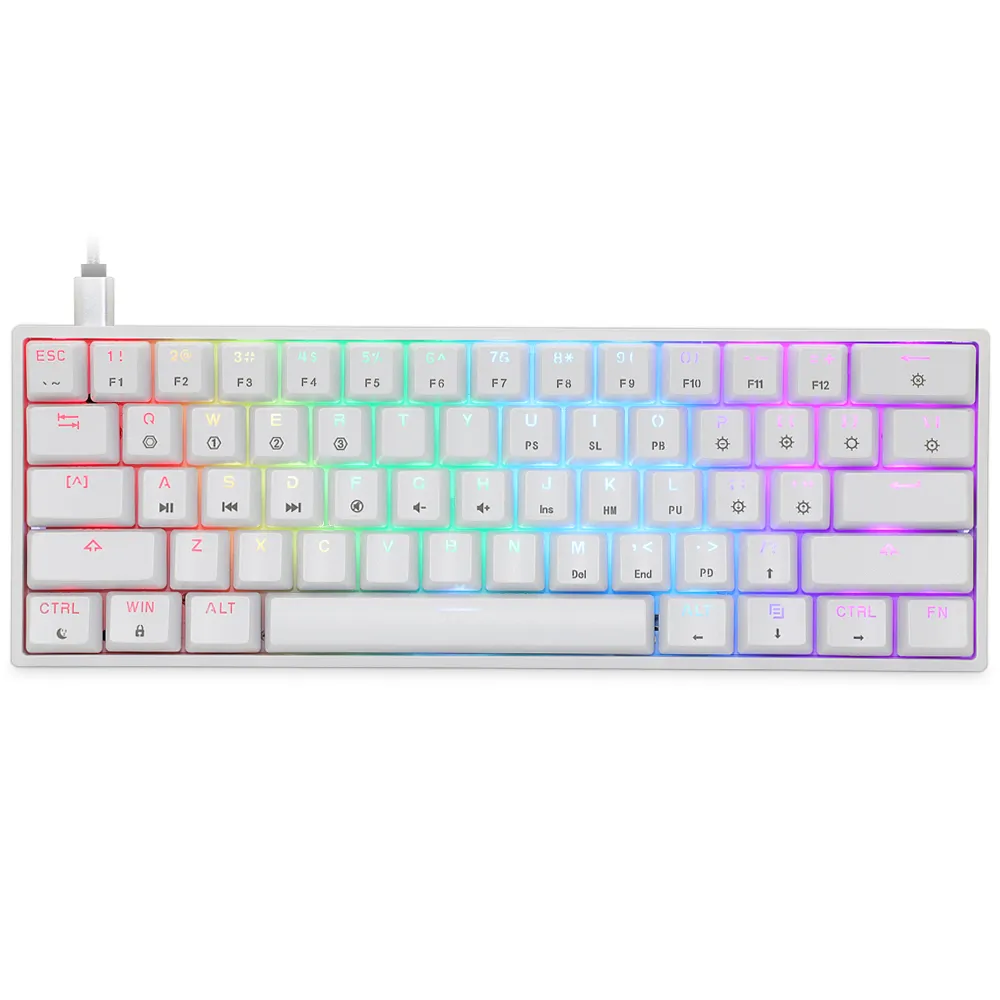 SKYLOONG GK61 Mechanical Keyboard 61 Keys Hot Swappable Gateron Optical Switch RGB Type-C Wired Programmable 60% Layout Gaming Keyboard