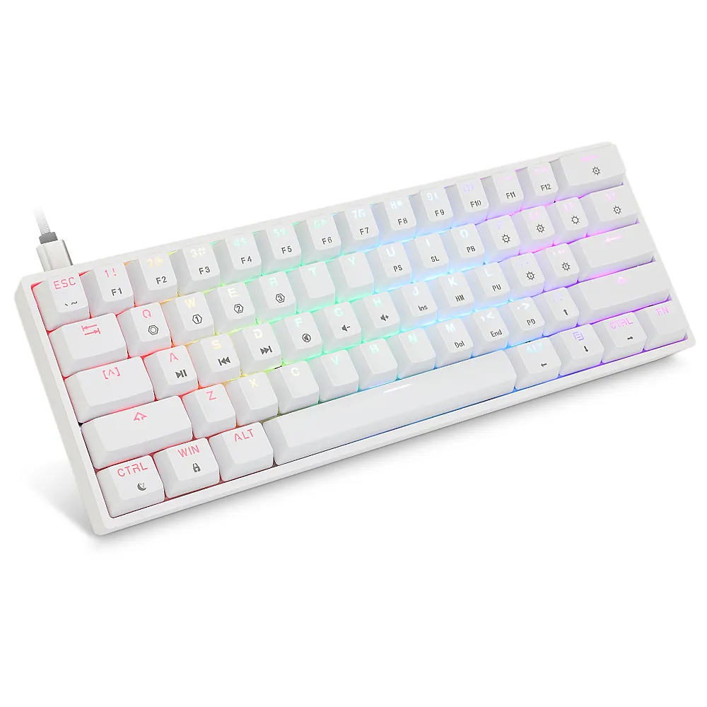 SKYLOONG GK61 Mechanical Keyboard 61 Keys Hot Swappable Gateron Optical Switch RGB Type-C Wired Programmable 60% Layout Gaming Keyboard