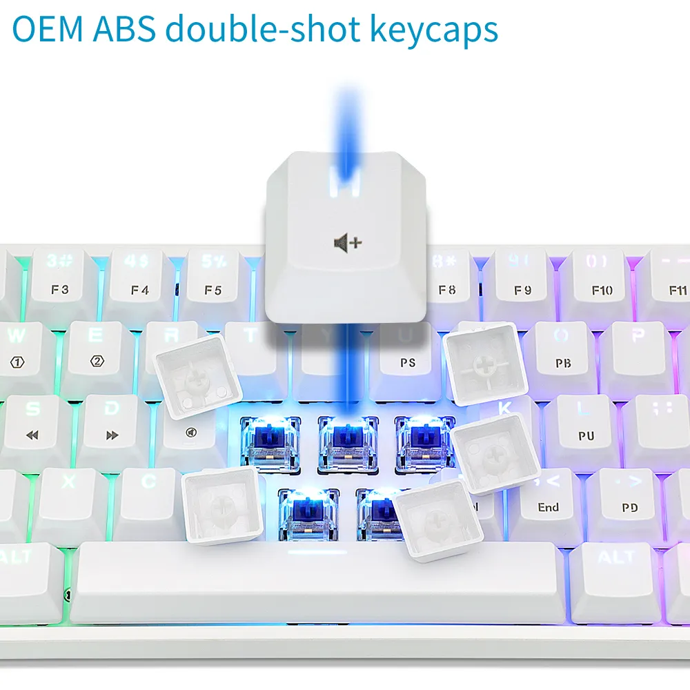 SKYLOONG GK61 Mechanical Keyboard 61 Keys Hot Swappable Gateron Optical Switch RGB Type-C Wired Programmable 60% Layout Gaming Keyboard