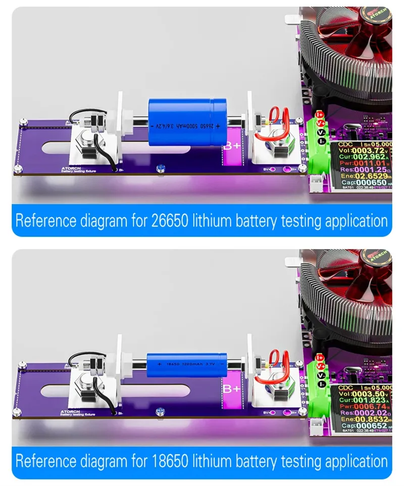 ATORCH 20A 4-wrie Battery Test Stand 18650 Internal Resistance Capacity Tester Fixture Seat Current Voltage Meter Detection BOX ATORCH 20A 4-wrie Battery Test Stand 18650 Internal Resistance Capacity Tester Fixture Seat Current Voltage Meter Detection BOX