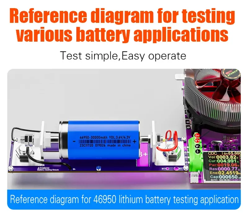 ATORCH 20A 4-wrie Battery Test Stand 18650 Internal Resistance Capacity Tester Fixture Seat Current Voltage Meter Detection BOX ATORCH 20A 4-wrie Battery Test Stand 18650 Internal Resistance Capacity Tester Fixture Seat Current Voltage Meter Detection BOX