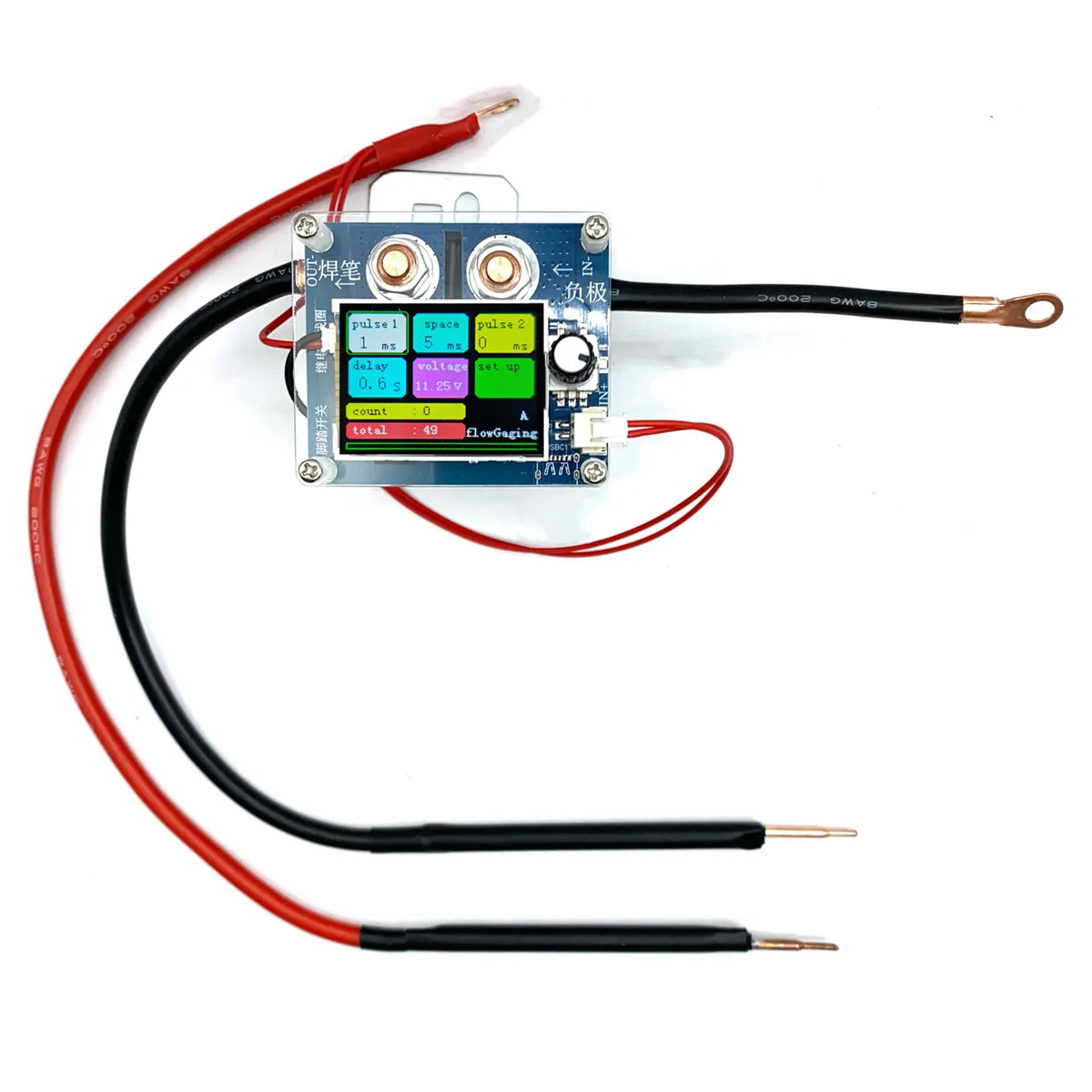 5-15V 1500A Mini Spot Welder Control Board with Color Display Double Pulse Adjustable Digital Spot Welder DIY Kit DIY-18650 Battery Pack