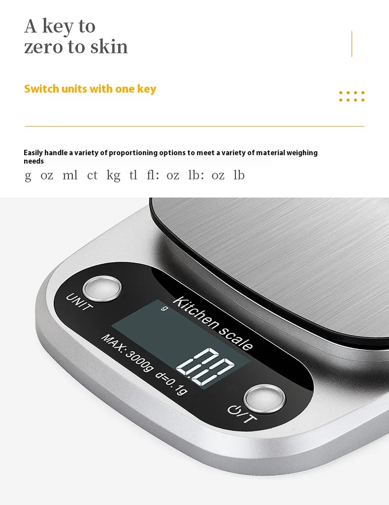 Household Kitchen Scale Baking Precision Food Scale Gram Weight 0.1g Small Table Scale Tea Scale High Precision Electronic Scale