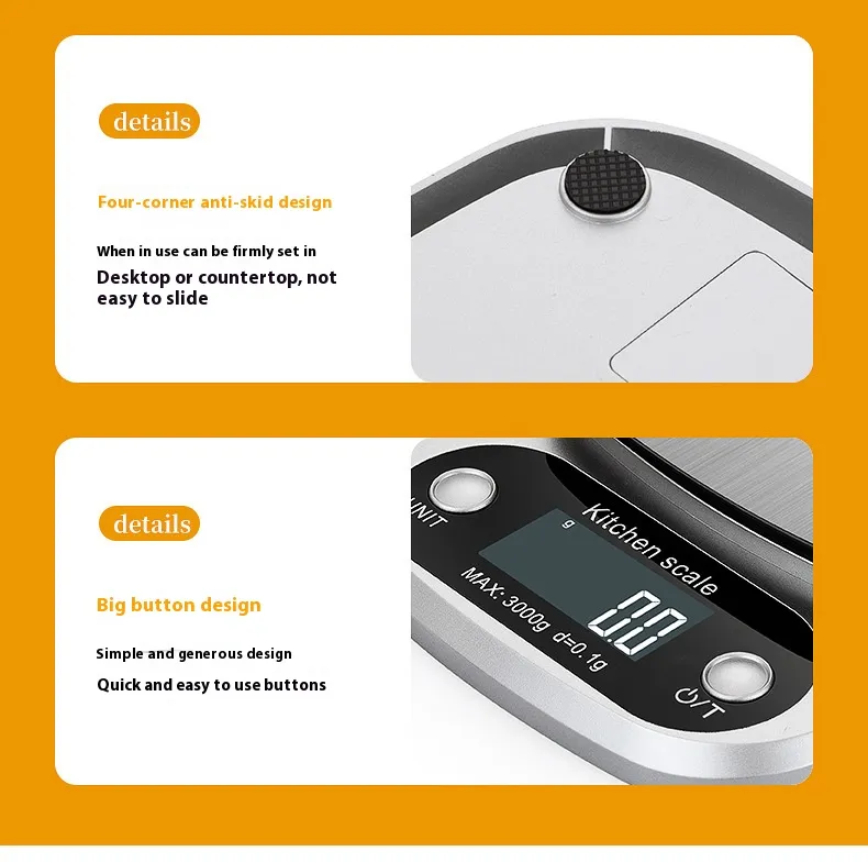 Household Kitchen Scale Baking Precision Food Scale Gram Weight 0.1g Small Table Scale Tea Scale High Precision Electronic Scale