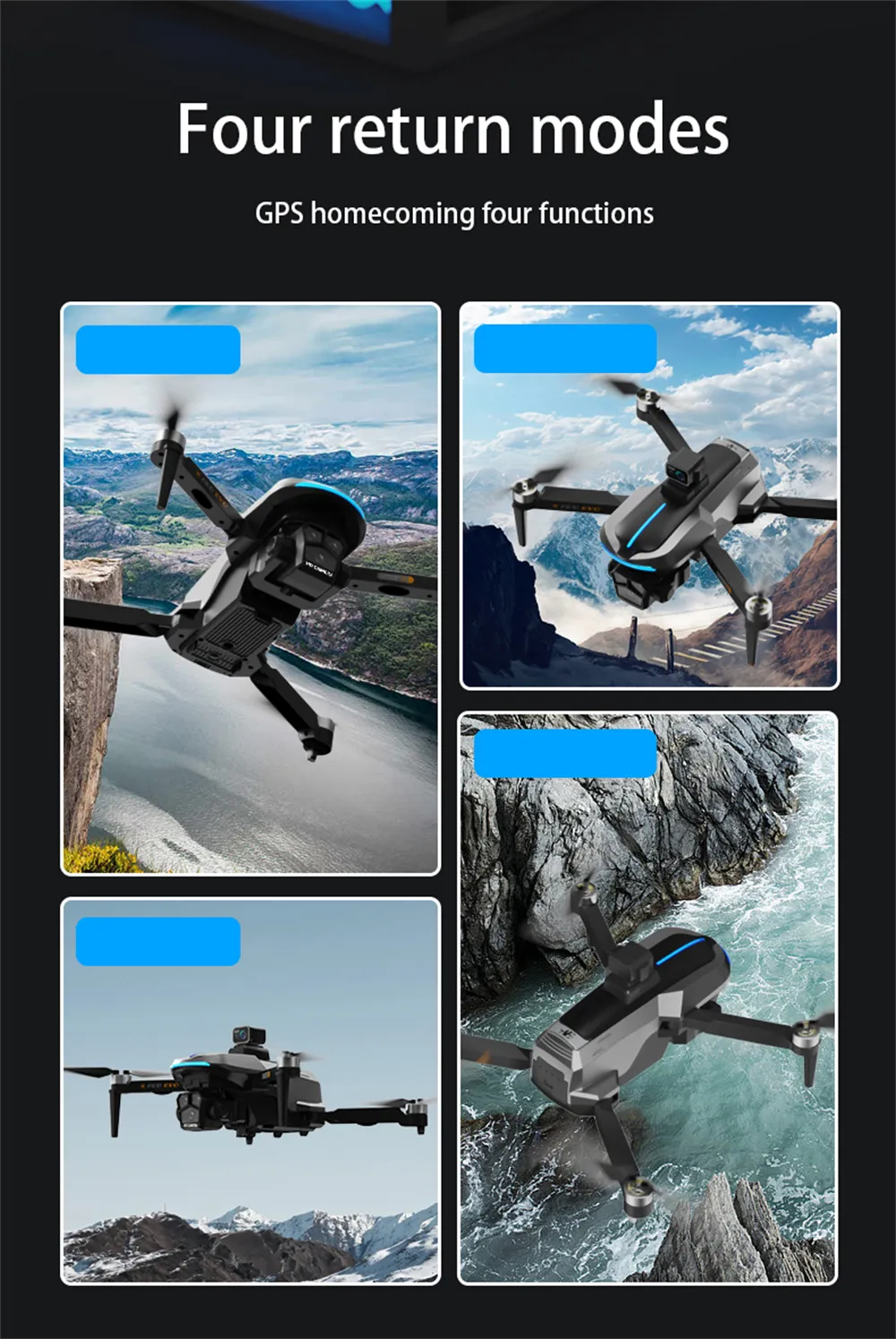 AE8 EVO GPS 5G WiFi FPV with 5.9inch LCD Screen Controller 720P HD Dual Camera Servo Gimbal 360° Obstacle Avoidance Brushless Foldable RC Drone Quadcopter RTF