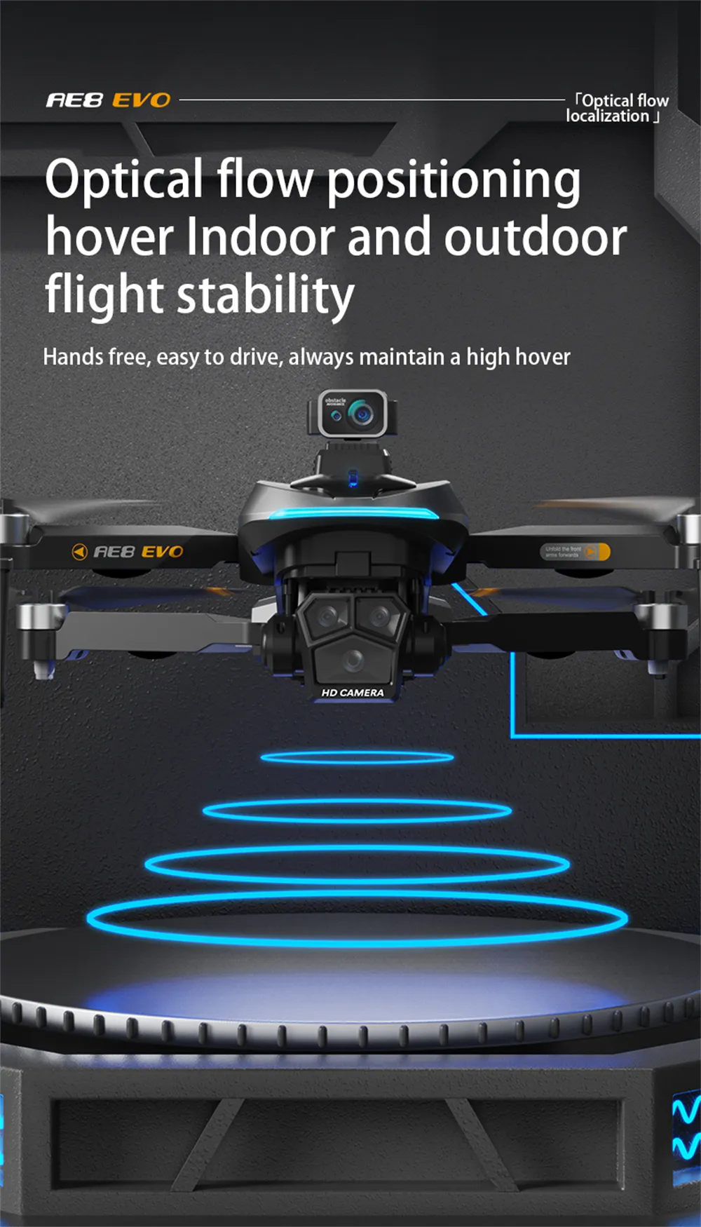 AE8 EVO GPS 5G WiFi FPV with 5.9inch LCD Screen Controller 720P HD Dual Camera Servo Gimbal 360° Obstacle Avoidance Brushless Foldable RC Drone Quadcopter RTF