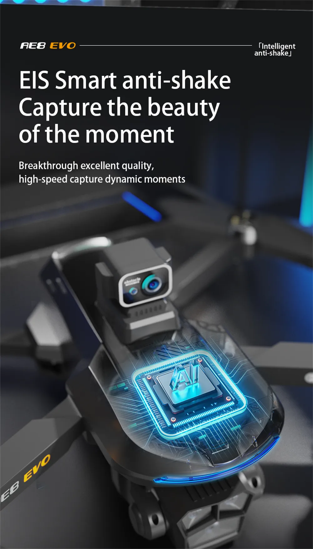 AE8 EVO GPS 5G WiFi FPV with 5.9inch LCD Screen Controller 720P HD Dual Camera Servo Gimbal 360° Obstacle Avoidance Brushless Foldable RC Drone Quadcopter RTF