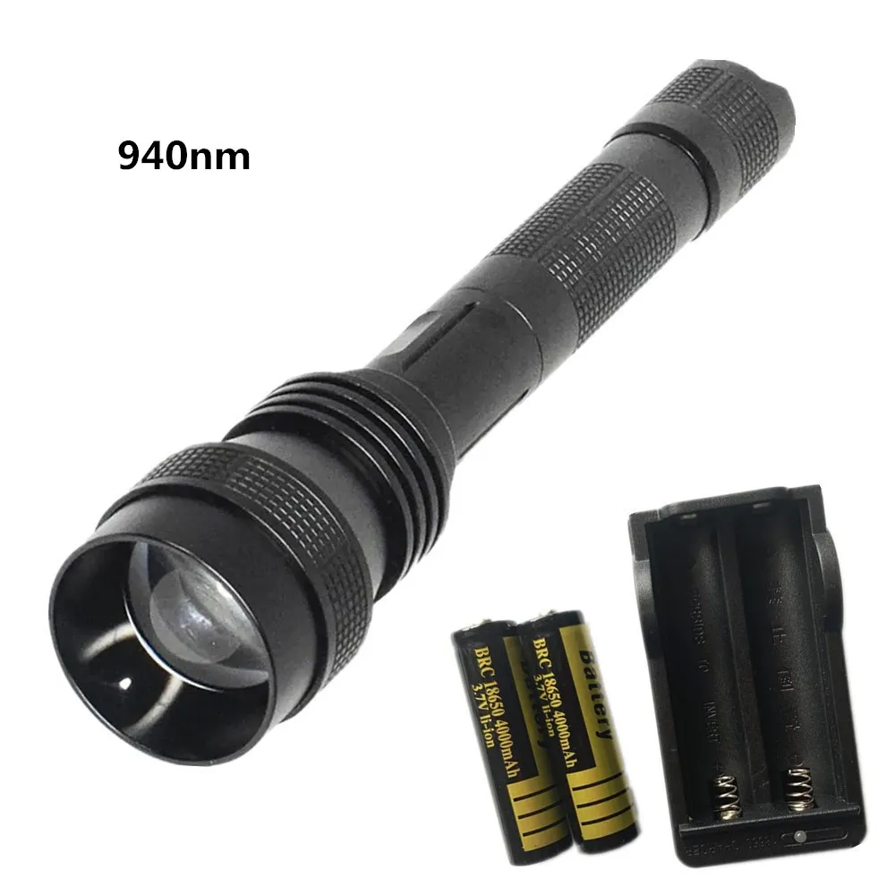 Bikight C14 850nm/940nm Night Vision Zoomable Tactical Flashlight 5W Infrared Radiation IR Illuminator LED Torch Shooting Light Hunting Flashlight