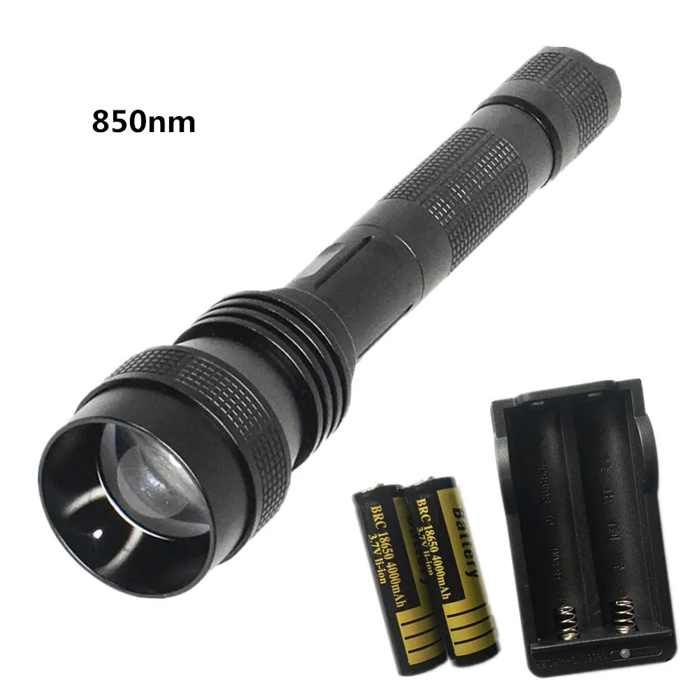 Bikight C14 850nm/940nm Night Vision Zoomable Tactical Flashlight 5W Infrared Radiation IR Illuminator LED Torch Shooting Light Hunting Flashlight